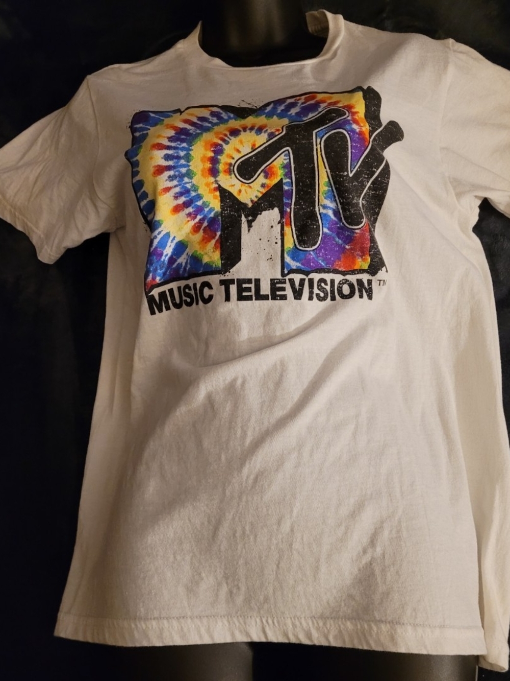 MTV White T-Shirt with Multicolor Tie-Dye Logo